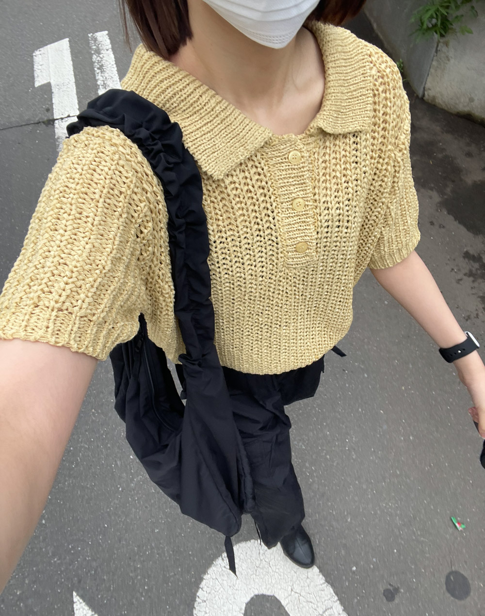 透かし編みポロカラーニット | レディースファッション通販 - DHOLIC