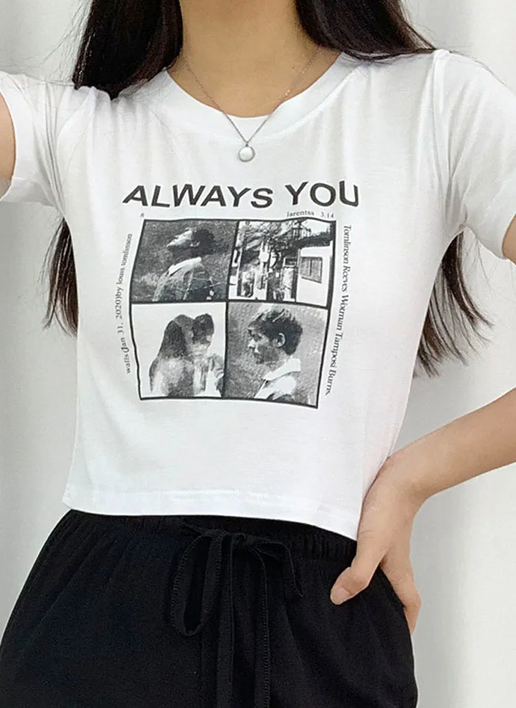 ALWAYS YOUクロップドTシャツ | bullang girls | 詳細画像1