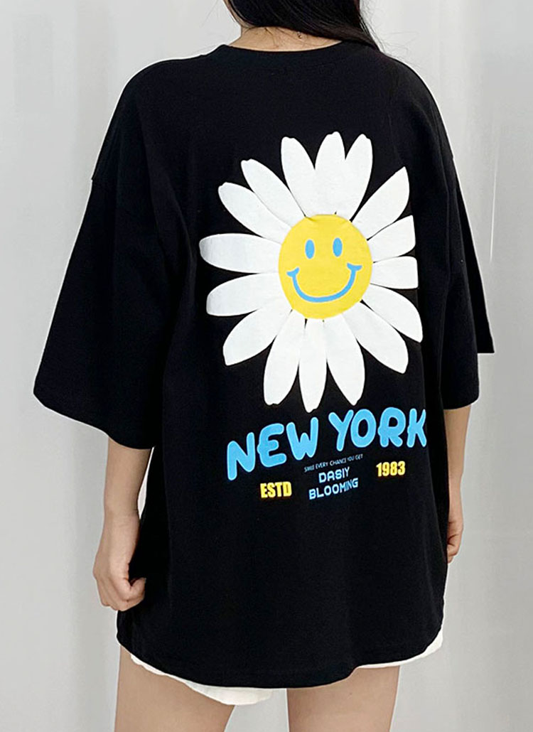 NEWYORKスマイルフラワーTシャツ | bullang girls | 詳細画像1