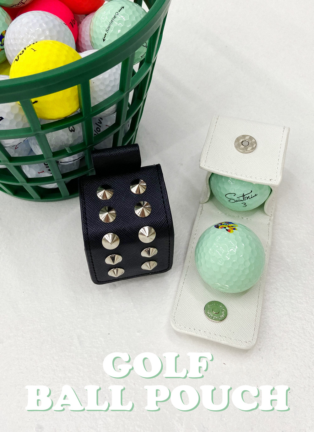 新品 ゴルフ ボールポーチ ブラック ラウンドポーチ ボール