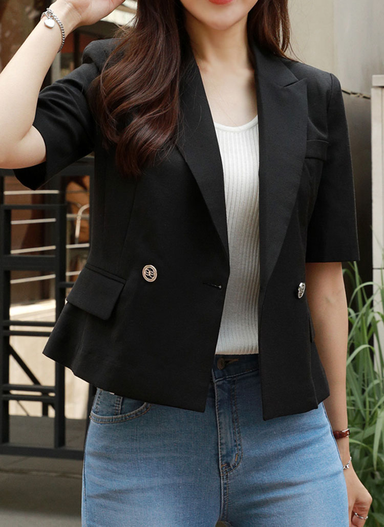 リネン混半袖テーラードジャケット レディースファッション通販 Dholic