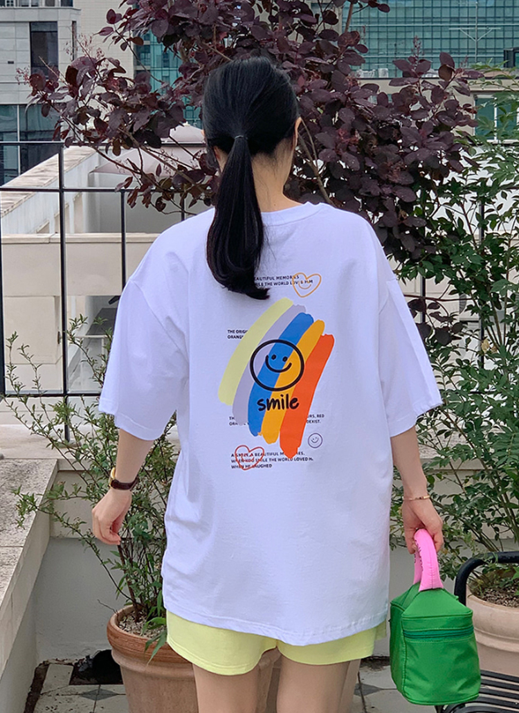 カラフルスマイルプリントTシャツ | レディースファッション通販 - DHOLIC