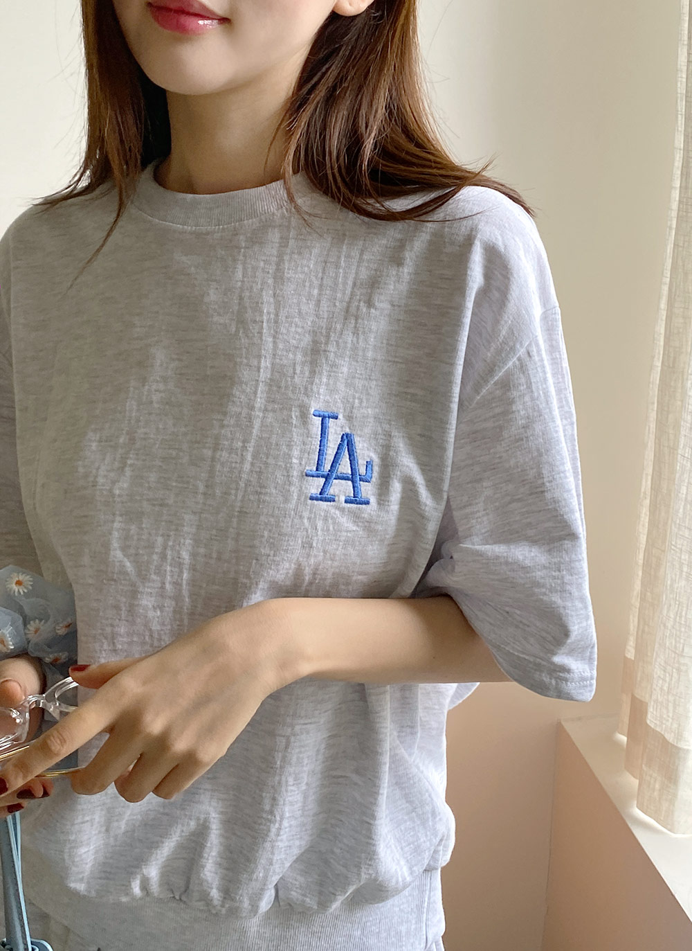 LA刺繍半袖スウェット&ハーフパンツSET・全3色 | レディース 