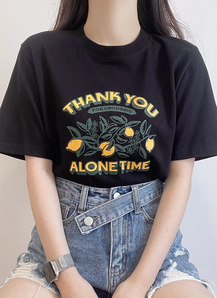 Lemonプリント半袖Tシャツ | ddaygirl | 詳細画像1