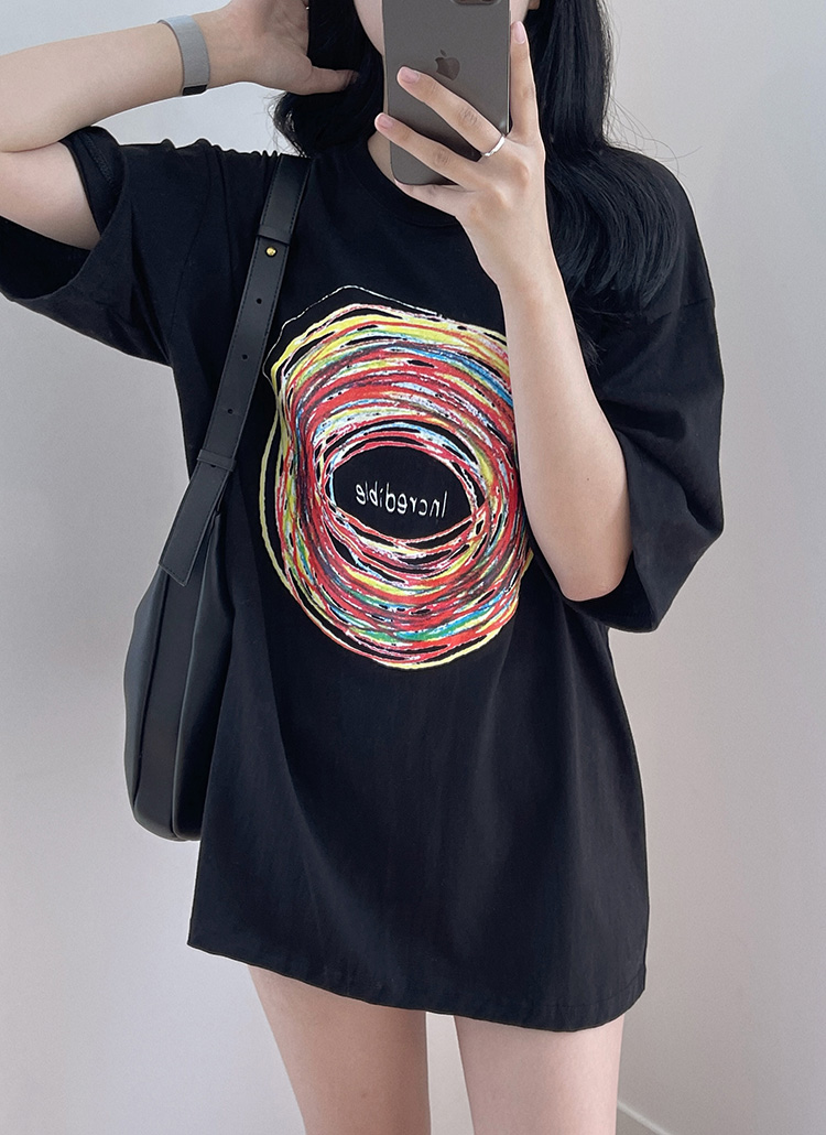 サークルプリントオーバーTシャツ | ddaygirl | 詳細画像1