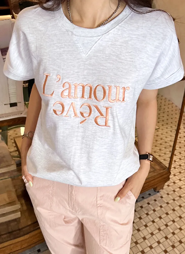 L’amourレタリングTシャツ | chicfox | 詳細画像1