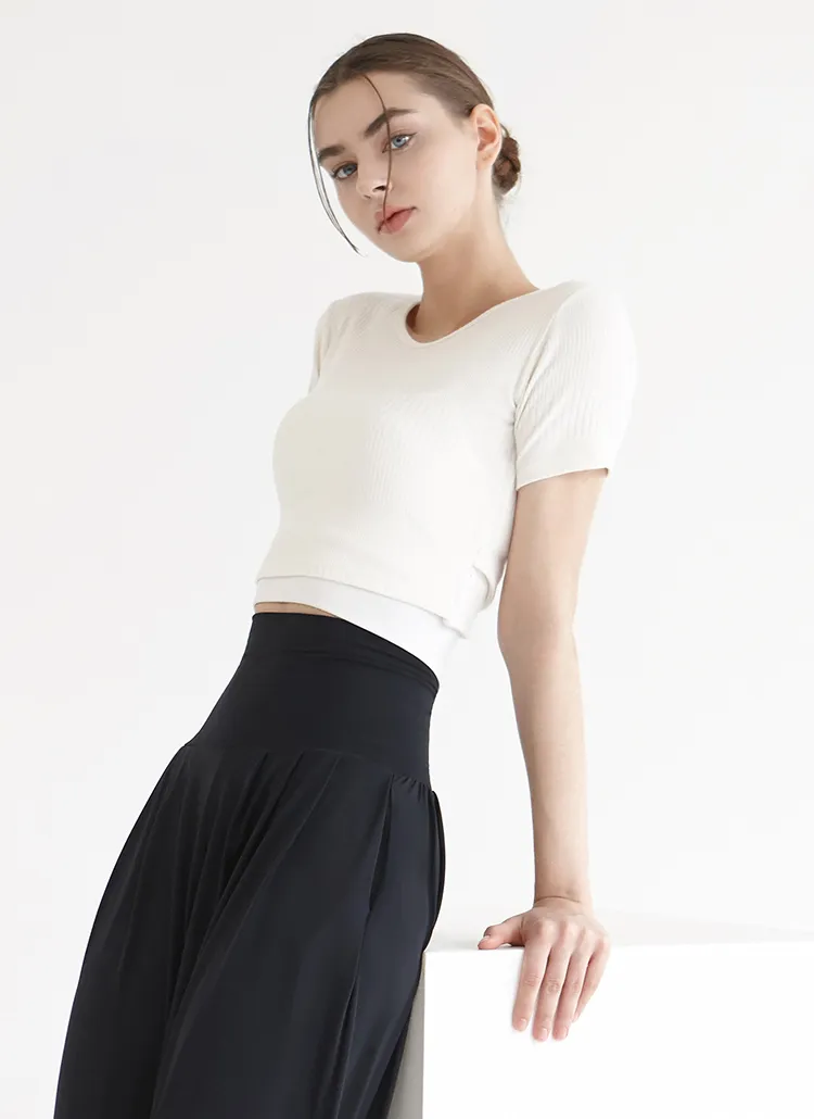 バッククロスアウト半袖Tシャツ(ivory) | DEVIWEAR | 詳細画像1