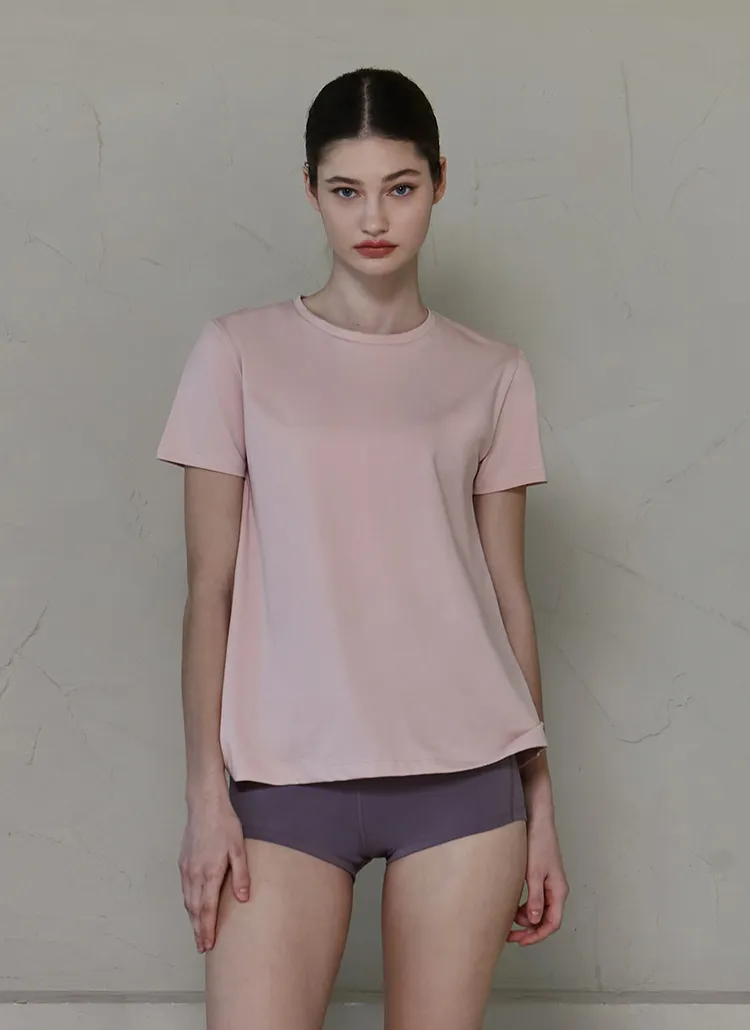 アンバランスヘム半袖Tシャツ(pink) | DEVIWEAR | 詳細画像1