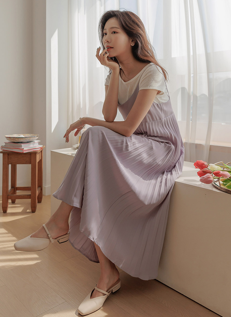 ロングプリーツキャミソールワンピース P ワンピース ロングワンピース レディースファッション通販 Dholic ディーホリック