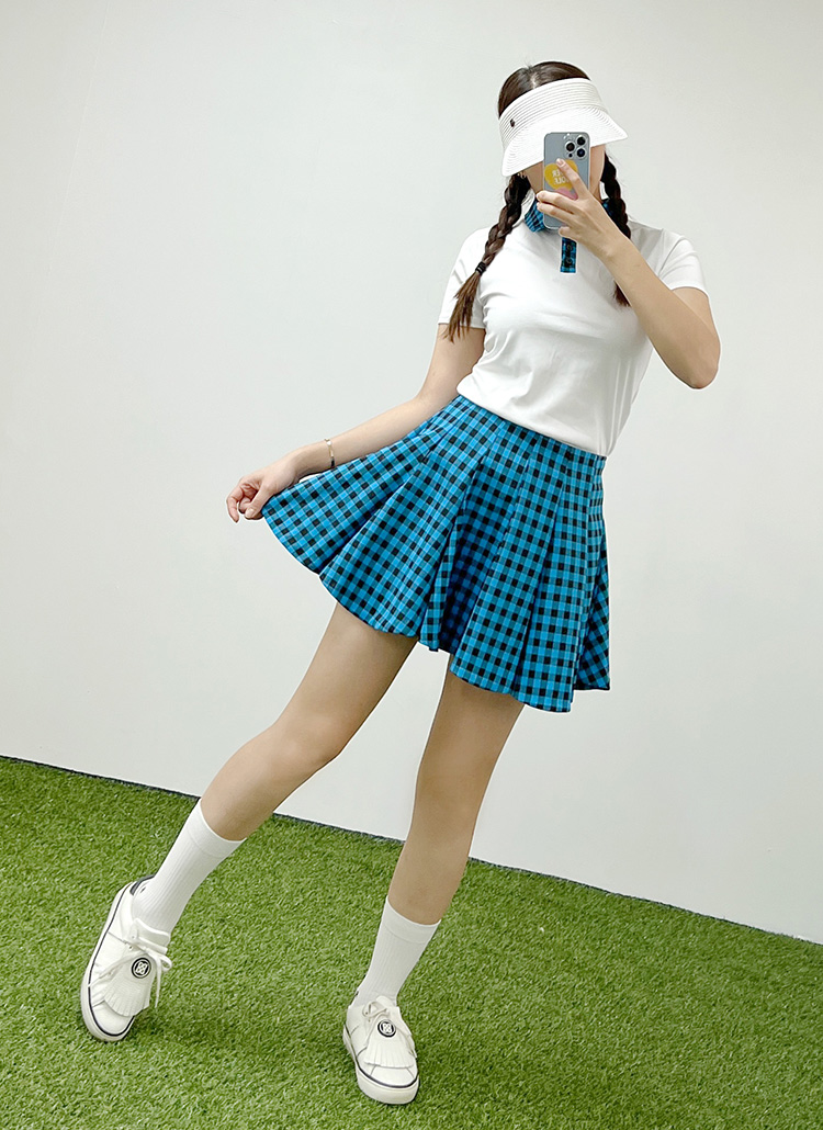パンツ裏地ギンガムチェックプリーツスカート | レディースファッション通販 - DHOLIC