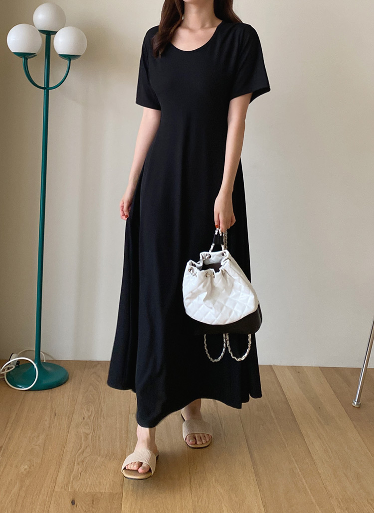 Uネックリブワンピース 全2色 B ワンピース ロングワンピース レディースファッション通販 Dholic ディーホリック