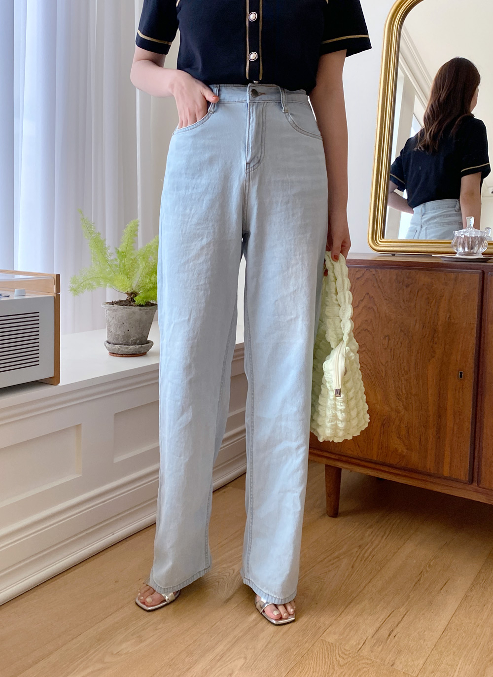 ストレートライトブルーデニムパンツ・全1色 | レディース ストレートライトブルーデニムパンツ・全1色 | レディース