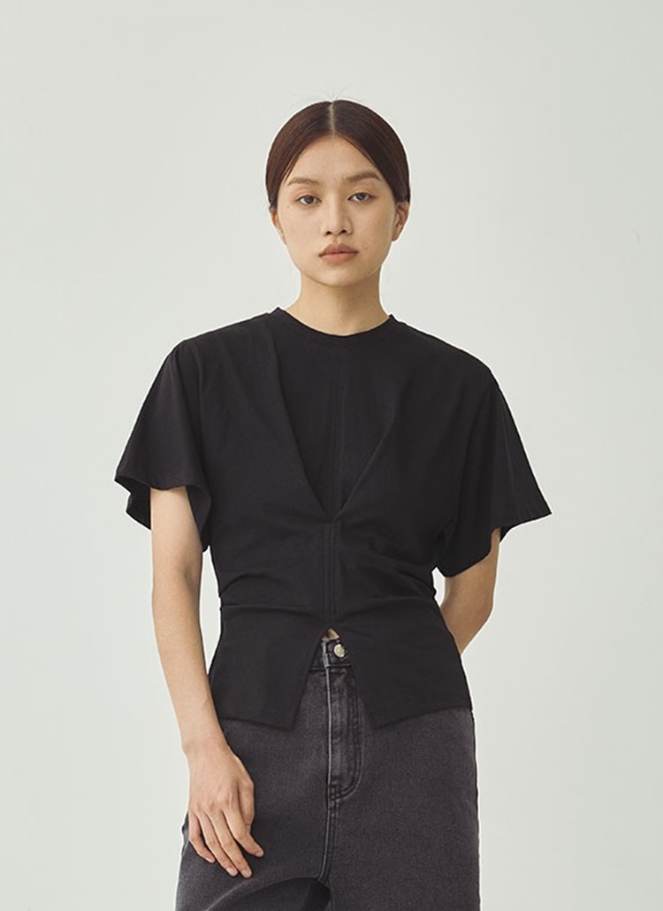 新品❗️タグ付き❗️フロントピンタックTシャツ白L 新品❗️タグ付き