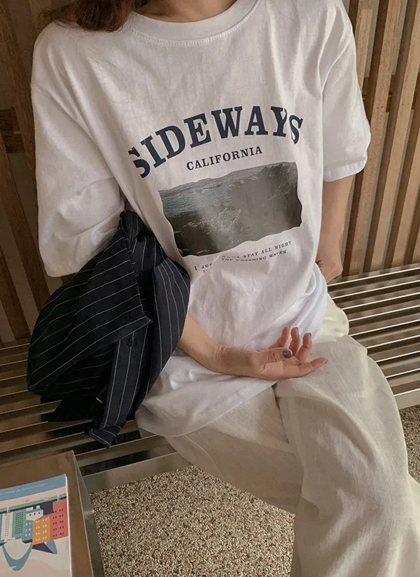 SIDEWAYS半袖Tシャツ | qnigirls | 詳細画像1