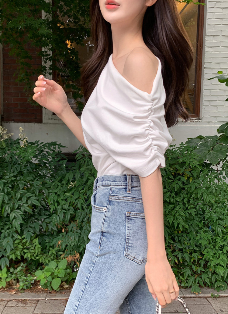 シャーリングオフショルtシャツ P トップス 半袖tシャツ レディースファッション通販 Dholic ディーホリック