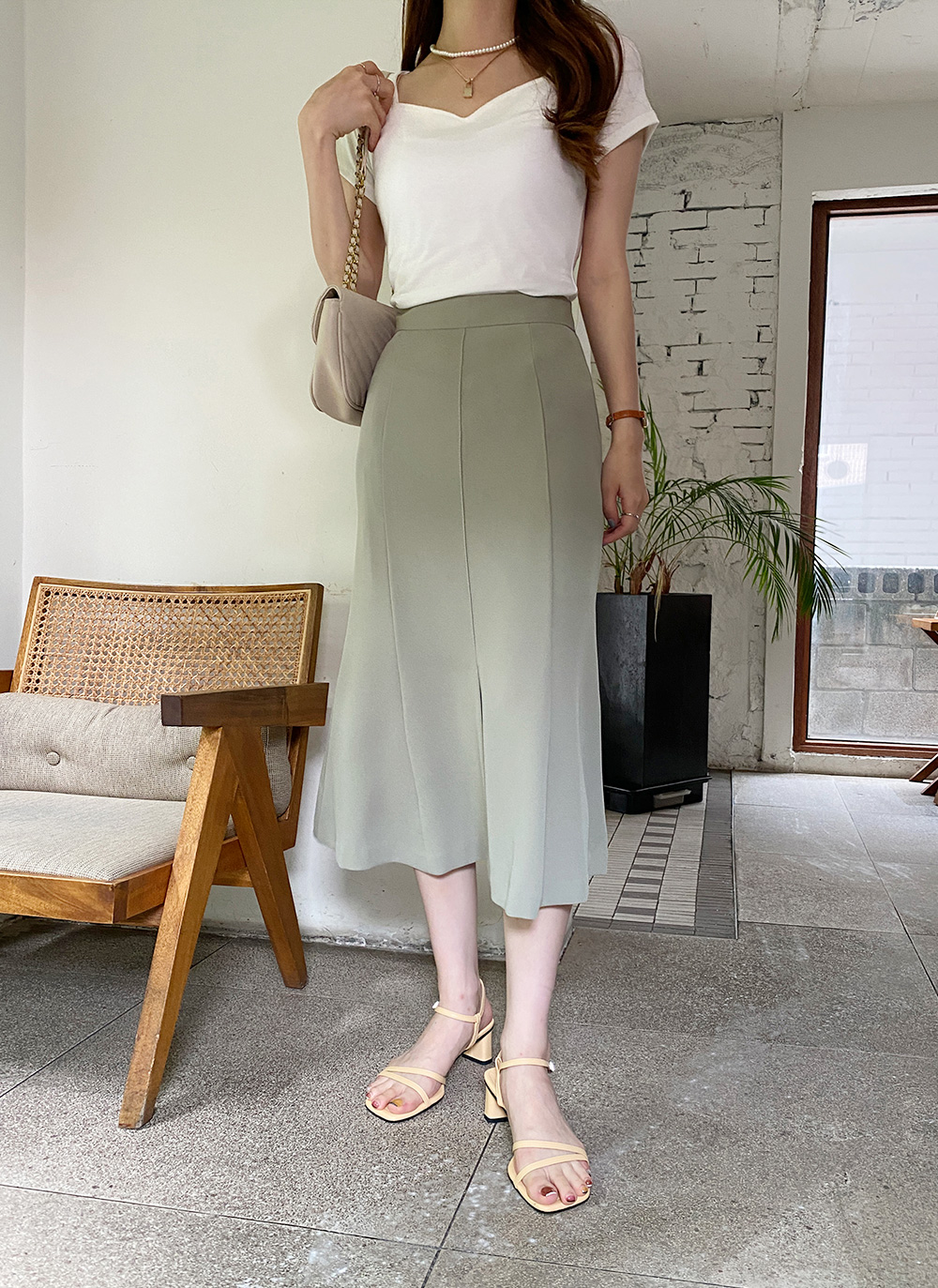 スリットリボンマーメイドスカート M DOLLY original* slit ribbon mermaid skirt/スリットリボン