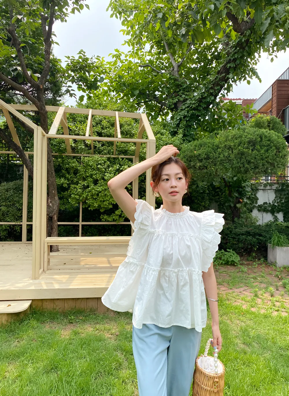 スカラップフリルティアードブラウス・全1色 | レディースファッション  