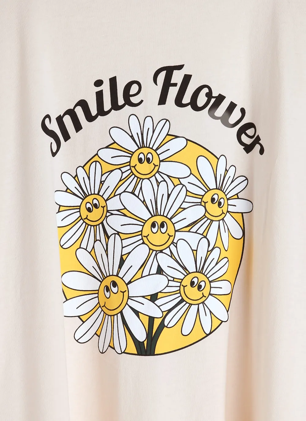 スマイルフラワーレタリングTシャツ・全4色 | レディースファッション 