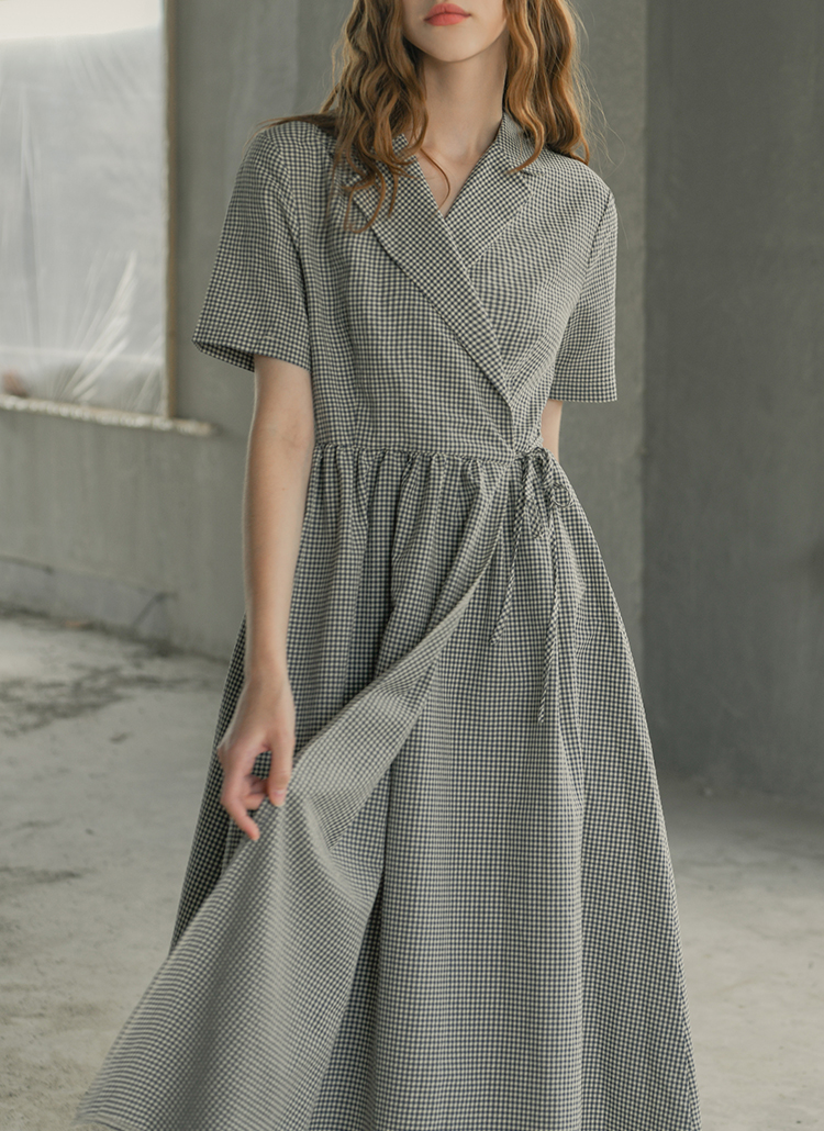 ラルフローレン　ギンガムチェック ラップワンピース　中村あん着用　新品 美品】ラルフローレン ギンガムチェックラップワンピース ロング 中村
