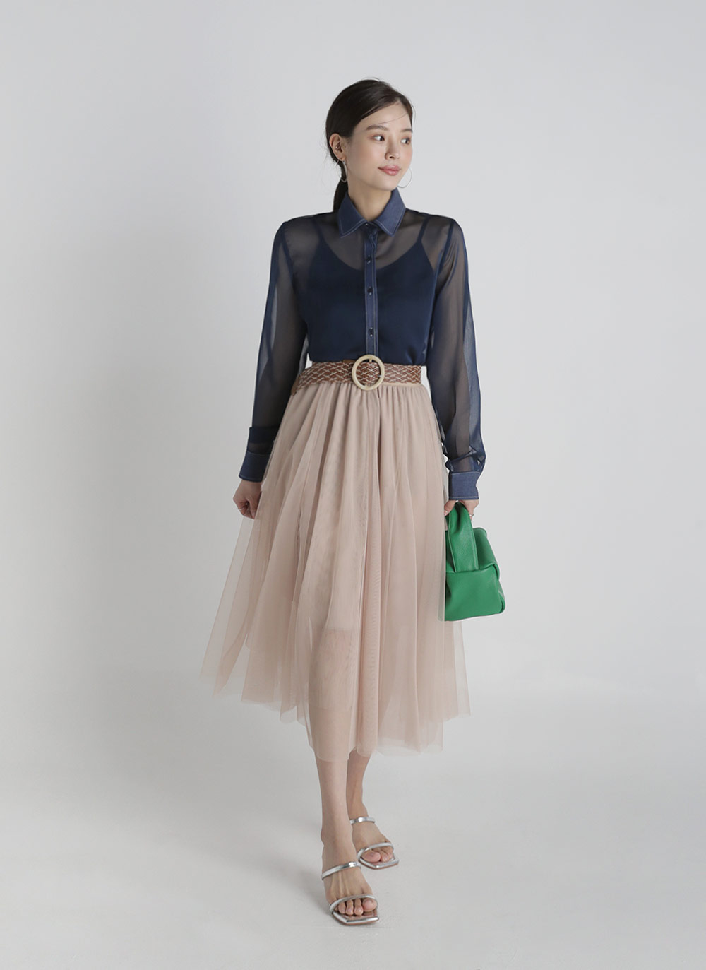 シースルーデニムシャツ・全2色 | レディースファッション通販 - DHOLIC