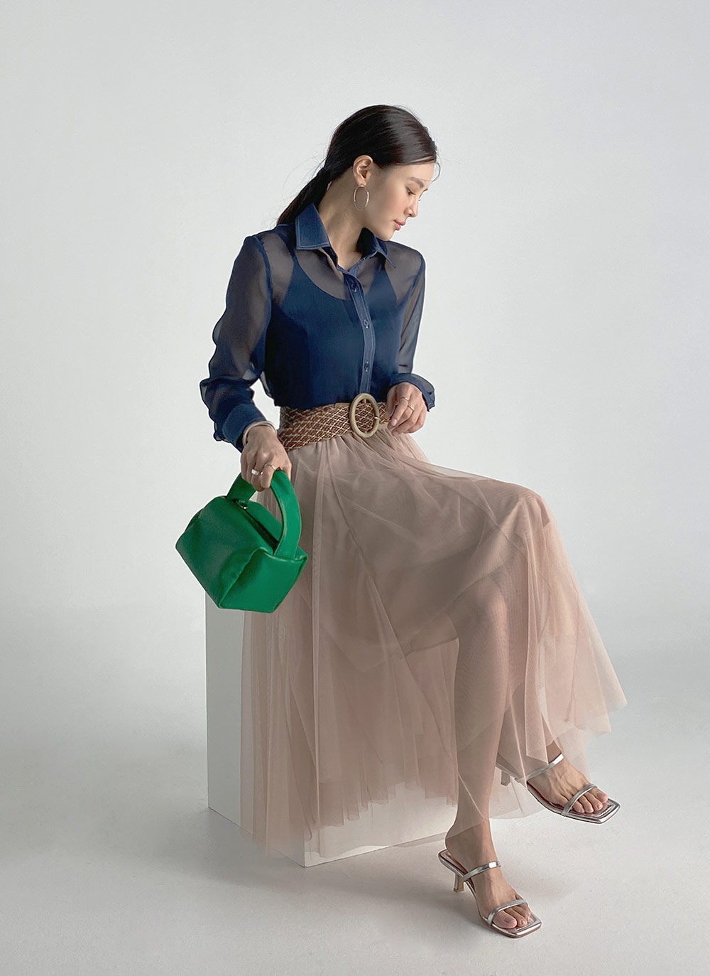 シースルーデニムシャツ・全2色 | レディースファッション通販 - DHOLIC