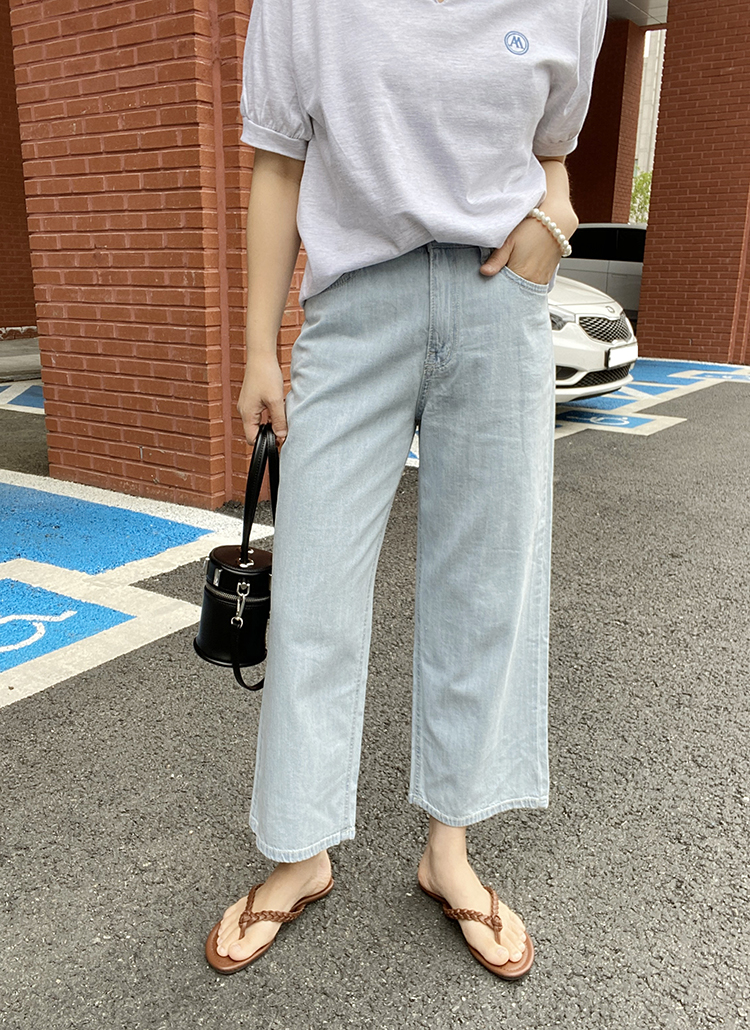 ワイドアイスブルーデニムパンツ・p404253