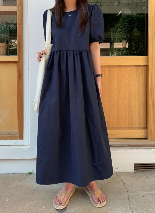 パフスリーブロングワンピース | レディースファッション通販 - DHOLIC 