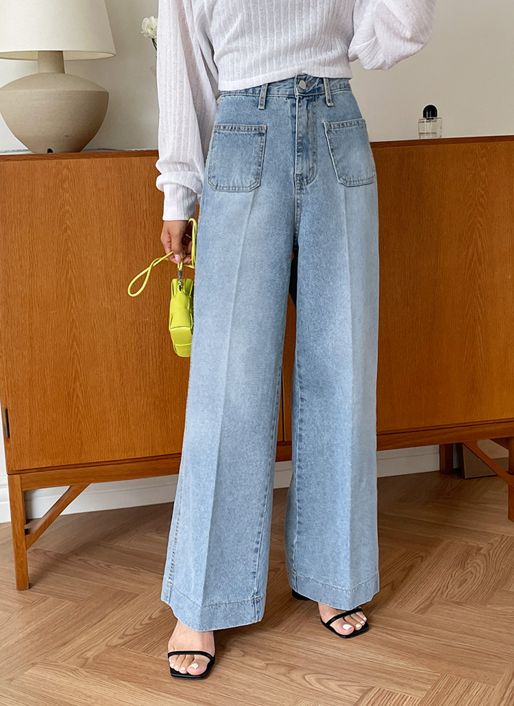 センタープレスストレートデニムパンツ | レディースファッション通販