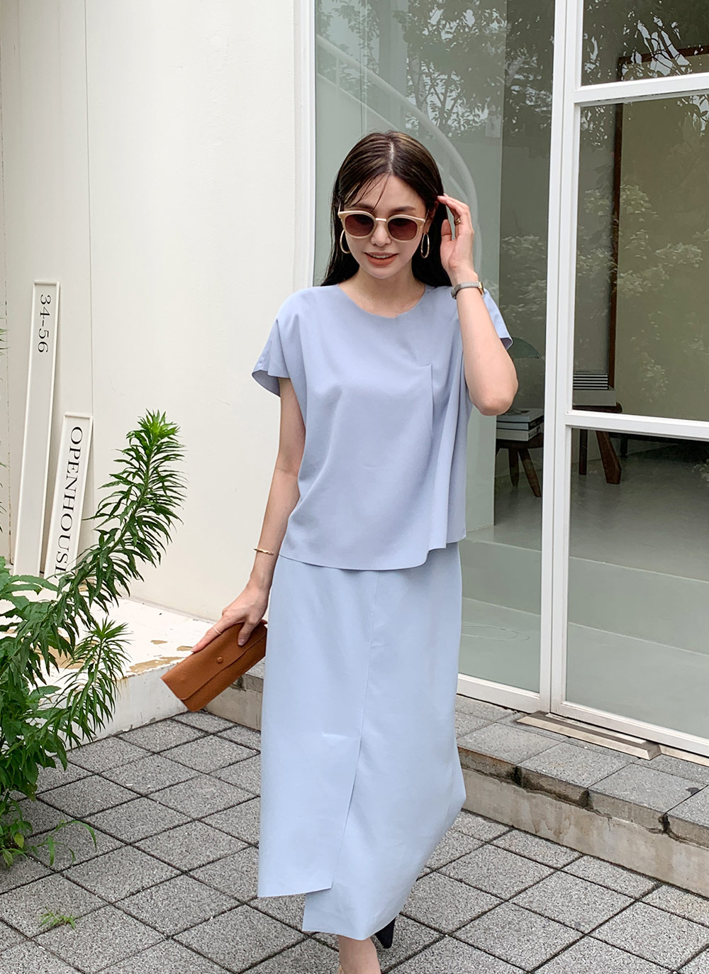 カッティングブラウス&スカート&ワイドパンツ3SET・全3色 | レディース