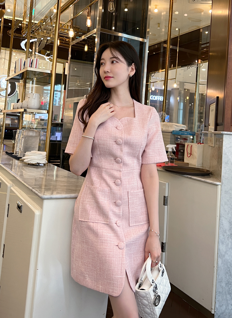 m*︎様 新作PROPORTION ボタン付きツイードワンピース PROPORTION BODY DRESSING｜フロント釦ツイードワンピース 25AW