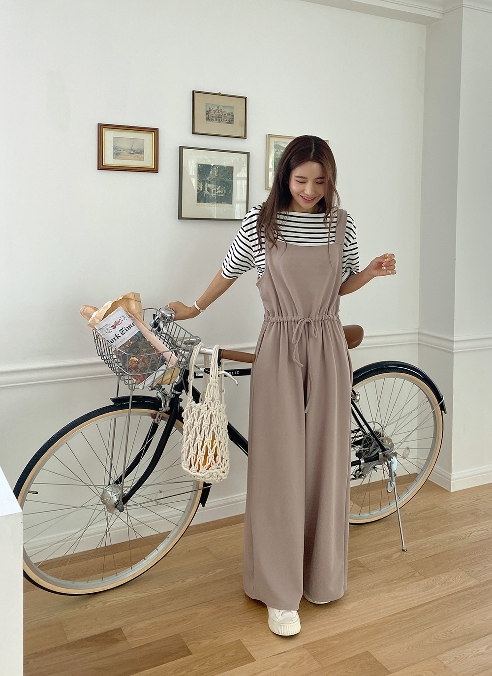 ストリングスクエアネックオールインワン | レディースファッション