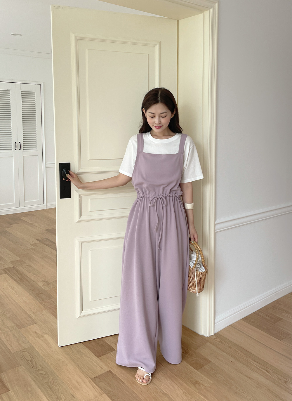 ストリングスクエアネックオールインワン | レディースファッション