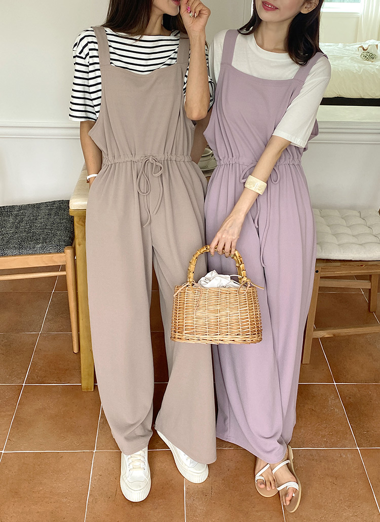 ストリングスクエアネックオールインワン | レディースファッション