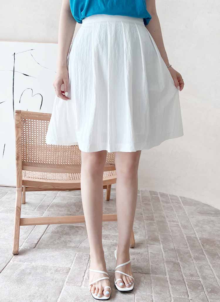 ナイロン タック フレア スカート