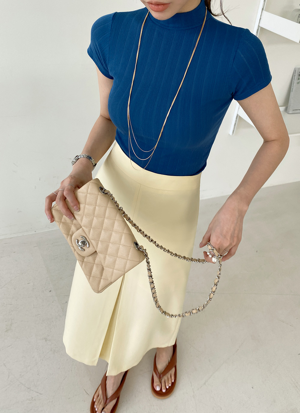 ハーフネックリブTシャツ | DHOLIC | 詳細画像3