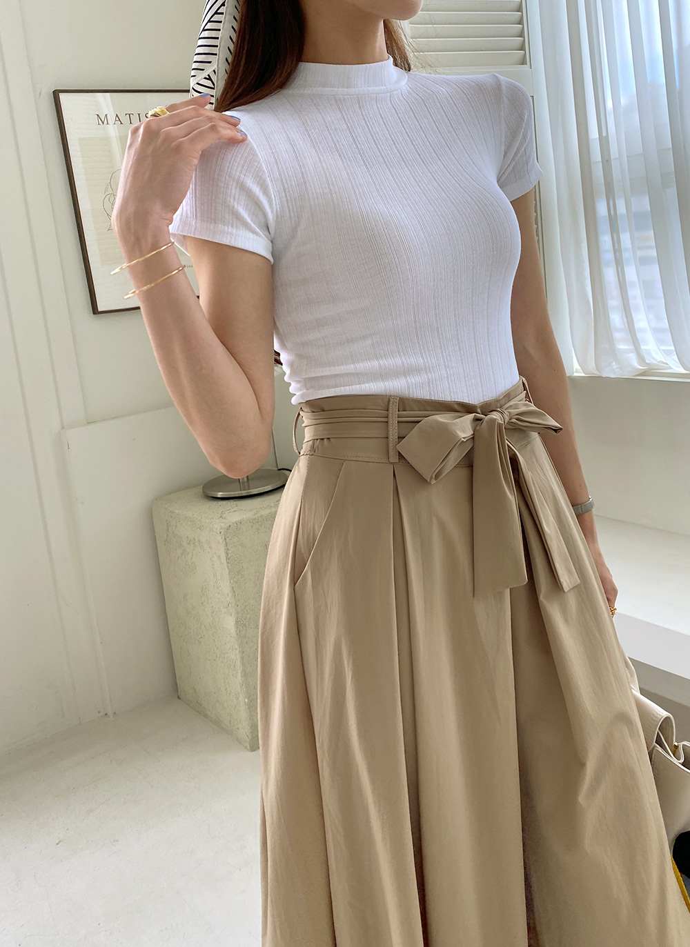 ハーフネックリブTシャツ | DHOLIC | 詳細画像9