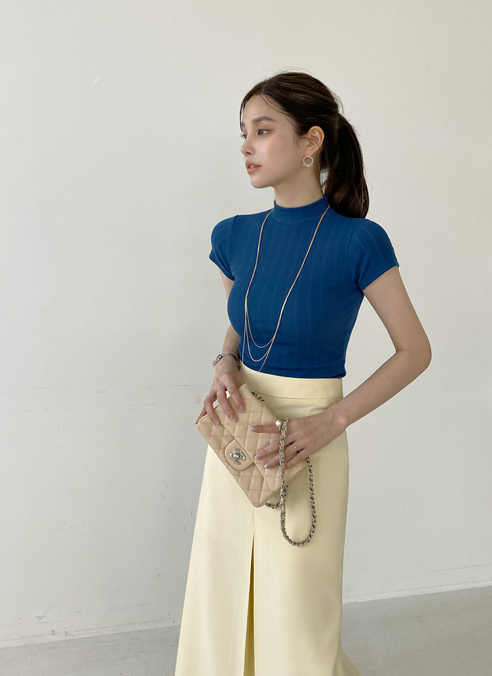 ハーフネックリブTシャツ | DHOLIC | 詳細画像16