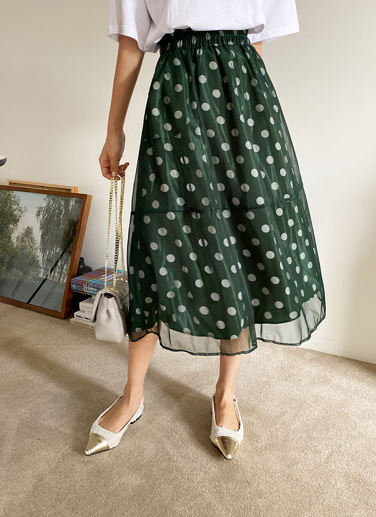 ドットメッシュフレアスカート | レディースファッション通販 - DHOLIC