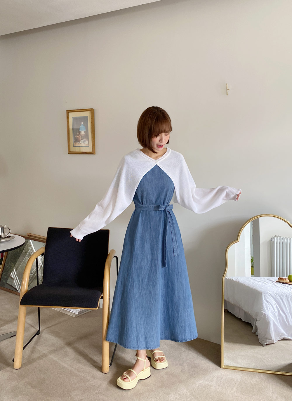 極美品✨ポンポネットジュニア　総レースワンピース ボレロカーディガン 紺 160 ワンボタンボレロカーディガン | レディースファッション通販 - DHOLIC