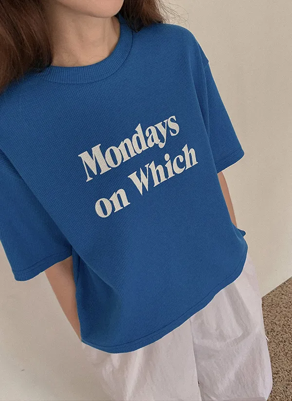 MondaysワッフルTシャツ | qnigirls | 詳細画像1