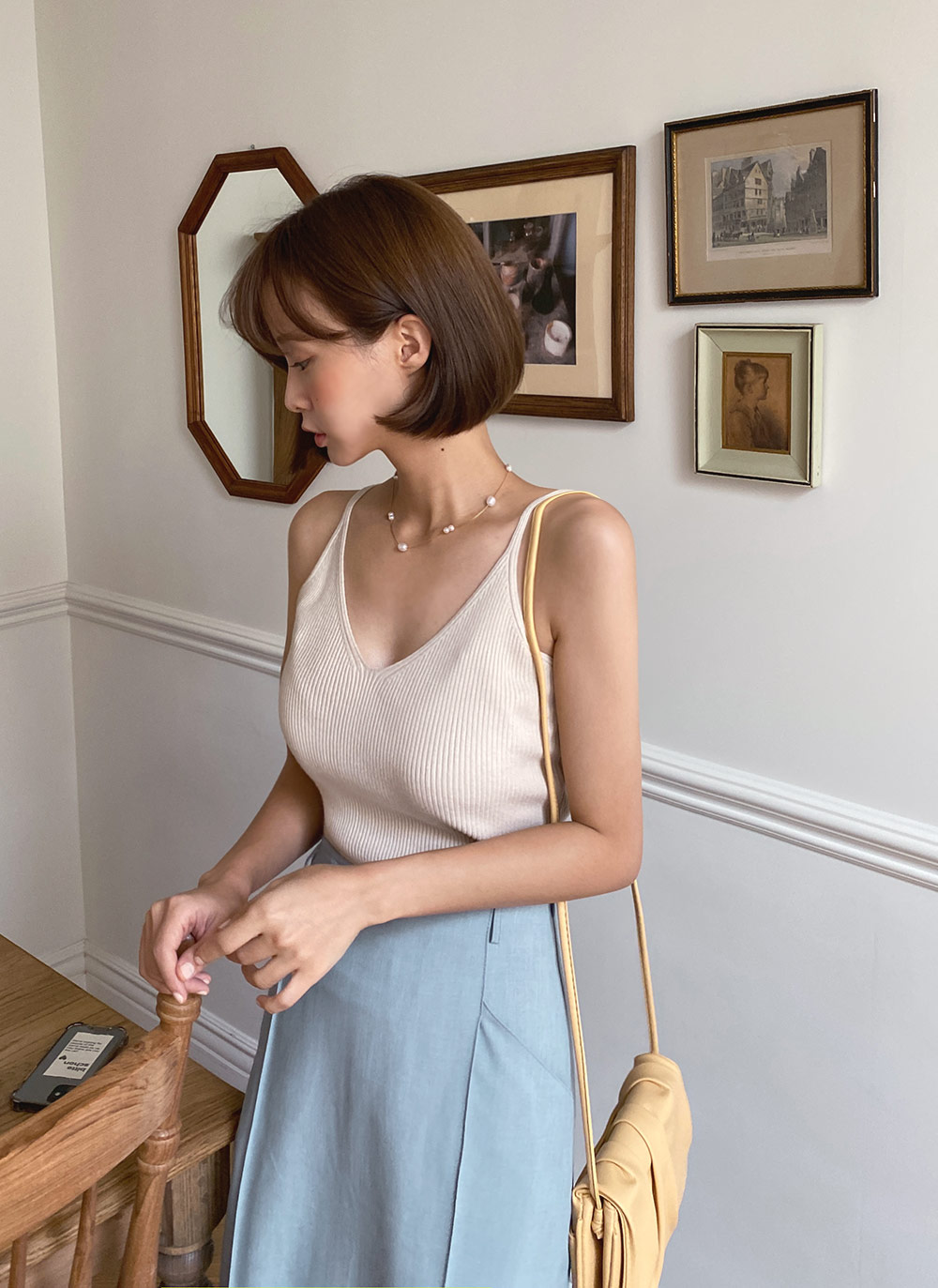 Vネックニットキャミソール | レディースファッション通販 - DHOLIC