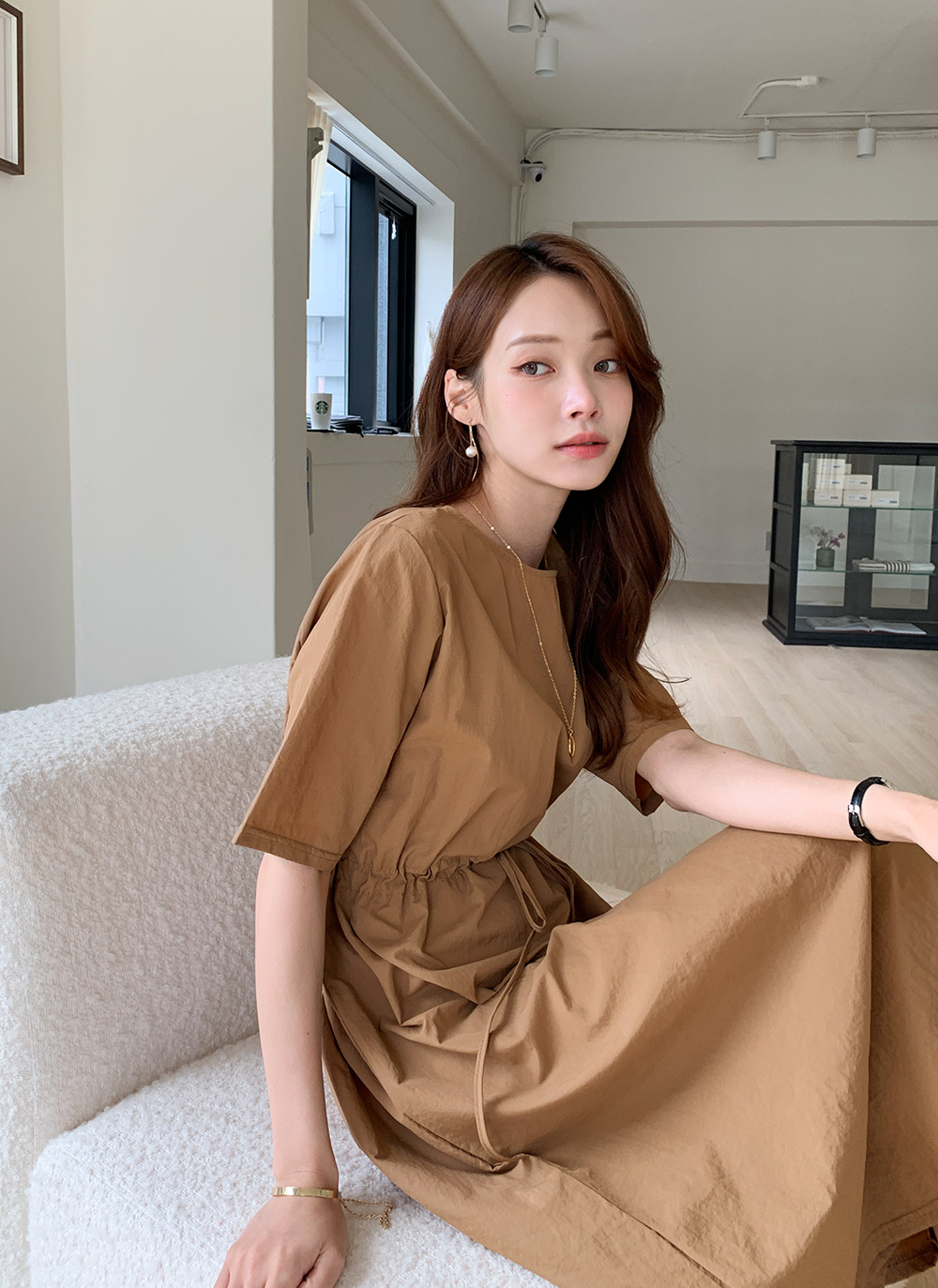 なみ　Aワンピース　ブラウン1 ストリング付Aラインワンピース | レディースファッション通販 - DHOLIC