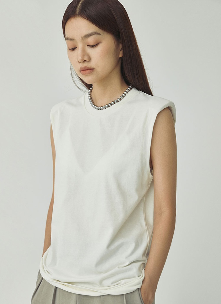 肩パッド入りタンクトップ アイボリー P4017 トップス タンクトップ キャミソール レディースファッション通販 Dholic ディーホリック