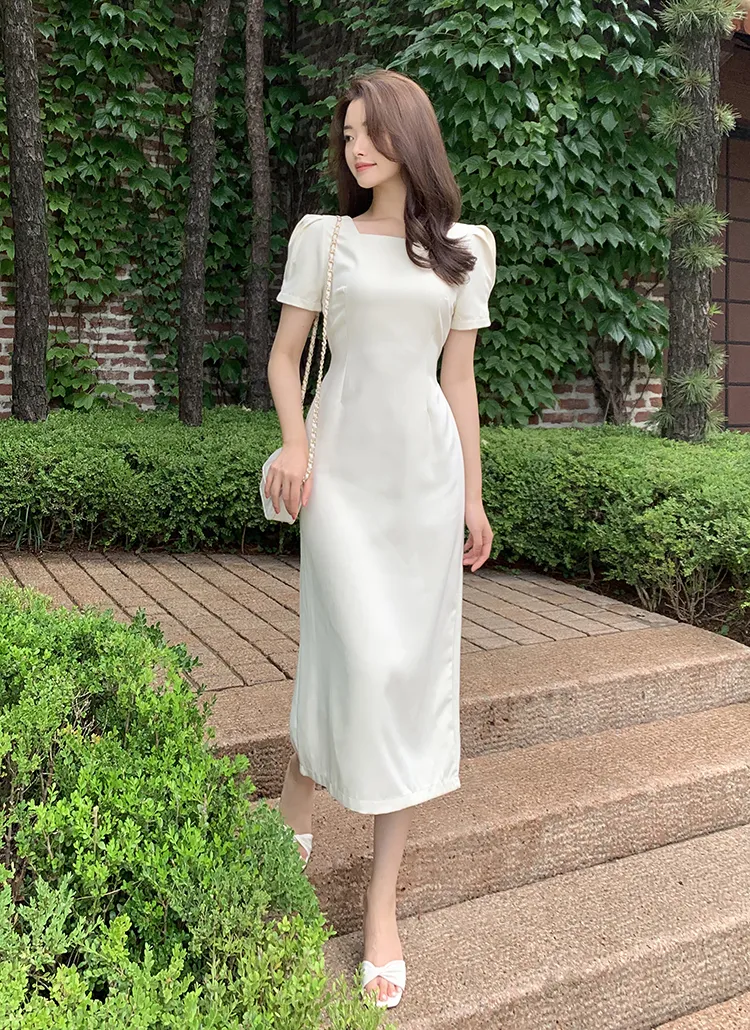 スクエアネックタイトワンピース | レディースファッション通販 - DHOLIC 