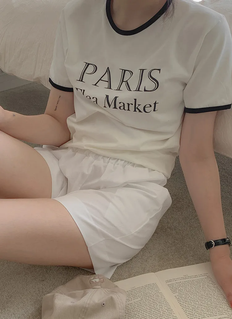 配色PARIS半袖Tシャツ | thefavor | 詳細画像1