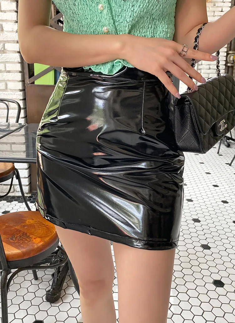 エナメルタイトミニスカート | レディースファッション通販 - DHOLIC 