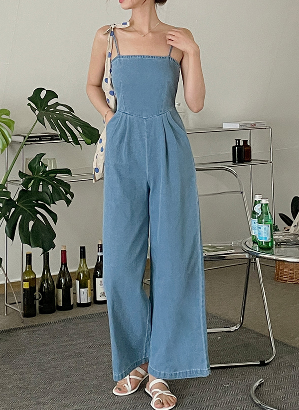 ウエストタックデニムオールインワン P ジーンズ オールインワン レディースファッション通販 Dholic ディーホリック