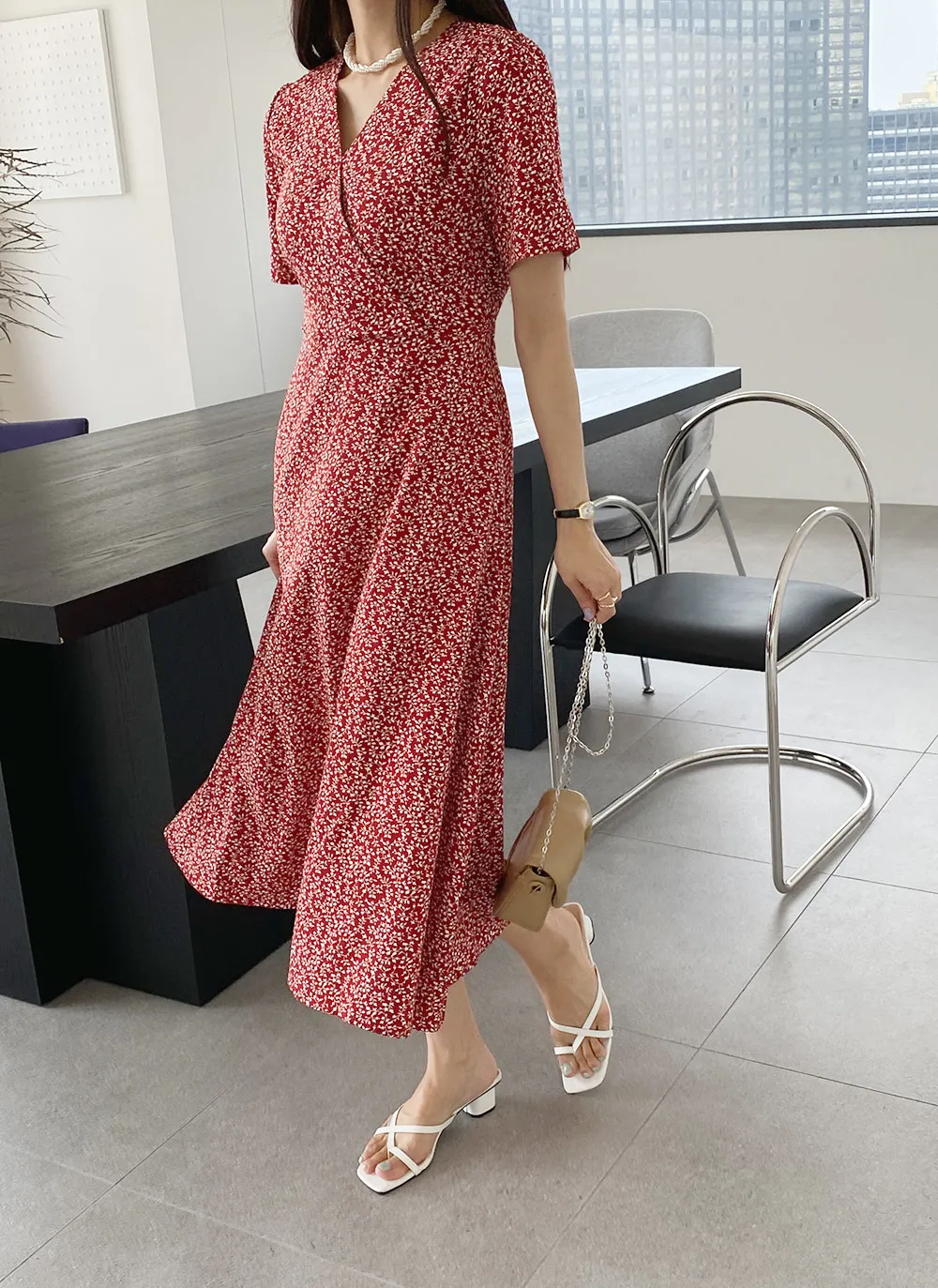 小花柄カシュクールワンピース | レディースファッション通販 - DHOLIC 