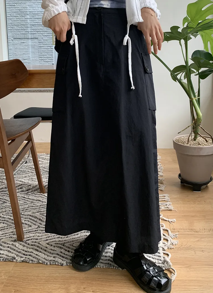 サイドフラップポケットAラインスカート | baon | 詳細画像1