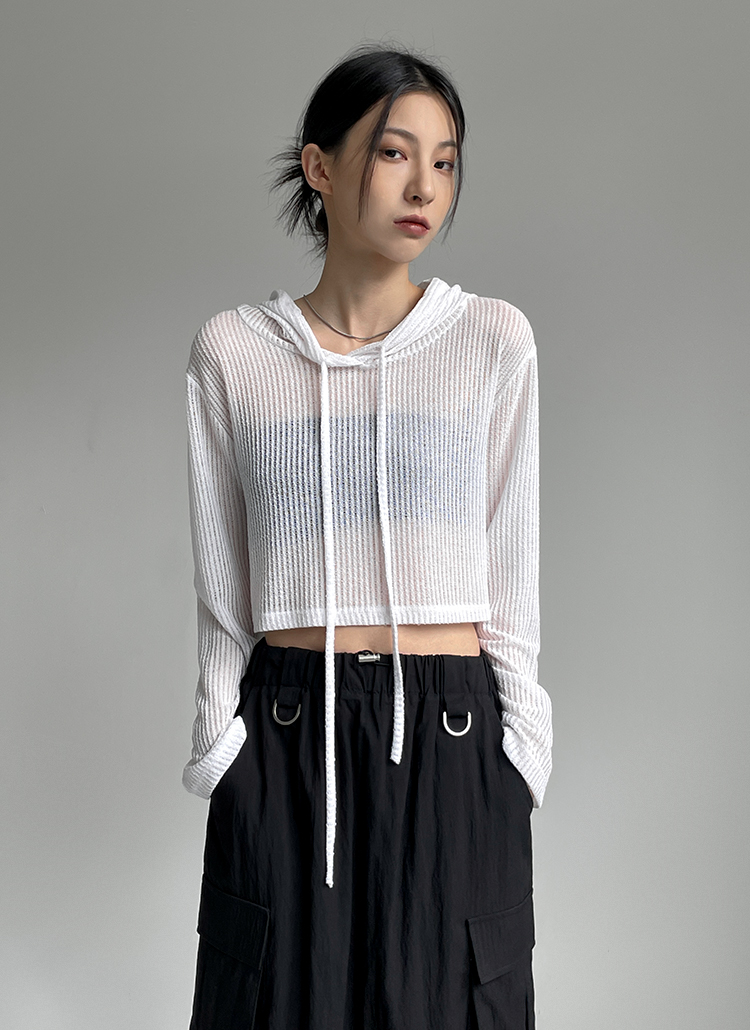 dolce ホワイト フード付き　シースルーパーカー dolce ホワイト フード付きシースルーパーカー